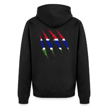 Gambie - Veste à capuche bio Premium Unisexe - noir - Dos - Nico (187cm)