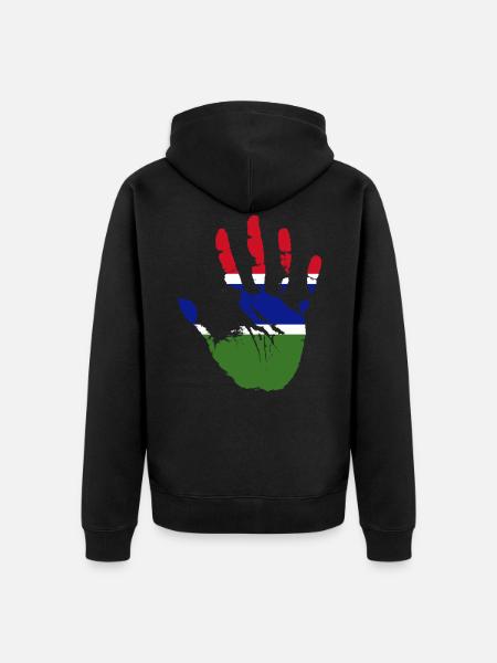 Gambia - Unisex Premium Organic Zip Hoodie - black