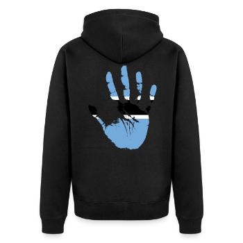 Botswana - Unisex Premium Bio Zip Hoodie - Schwarz - Hinten - Nico (187cm)