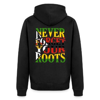 Zimbabwe - Unisex Premium Organic Zip Hoodie - black - Back - Nico (187cm)