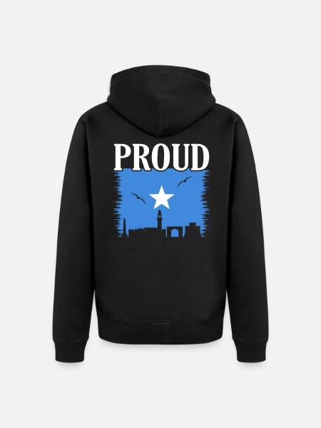 Somalia - Unisex Premium Organic Zip Hoodie - black