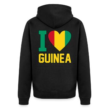 Guinée - Veste à capuche bio Premium Unisexe - noir - Dos - Nico (187cm)