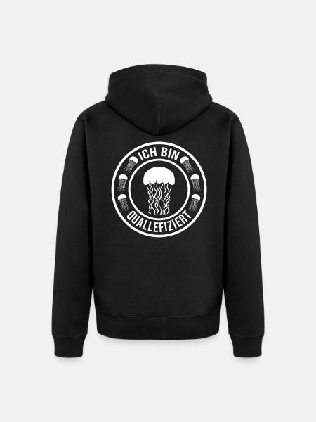 Qualle - Unisex Premium Bio Zip Hoodie - Schwarz