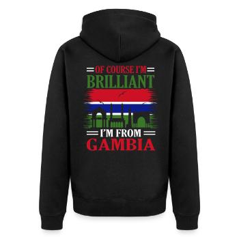 Gambie - Veste à capuche bio Premium Unisexe - noir - Dos - Nico (187cm)