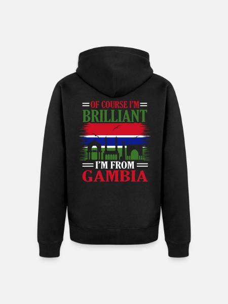 Gambia - Unisex Premium Organic Zip Hoodie - black