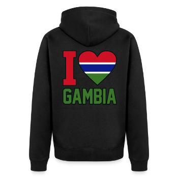 Gambie - Veste à capuche bio Premium Unisexe - noir - Dos - Nico (187cm)