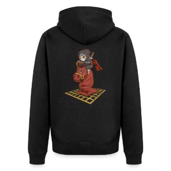 Chess - Unisex Premium Organic Zip Hoodie - black - Back - Nico (187cm)