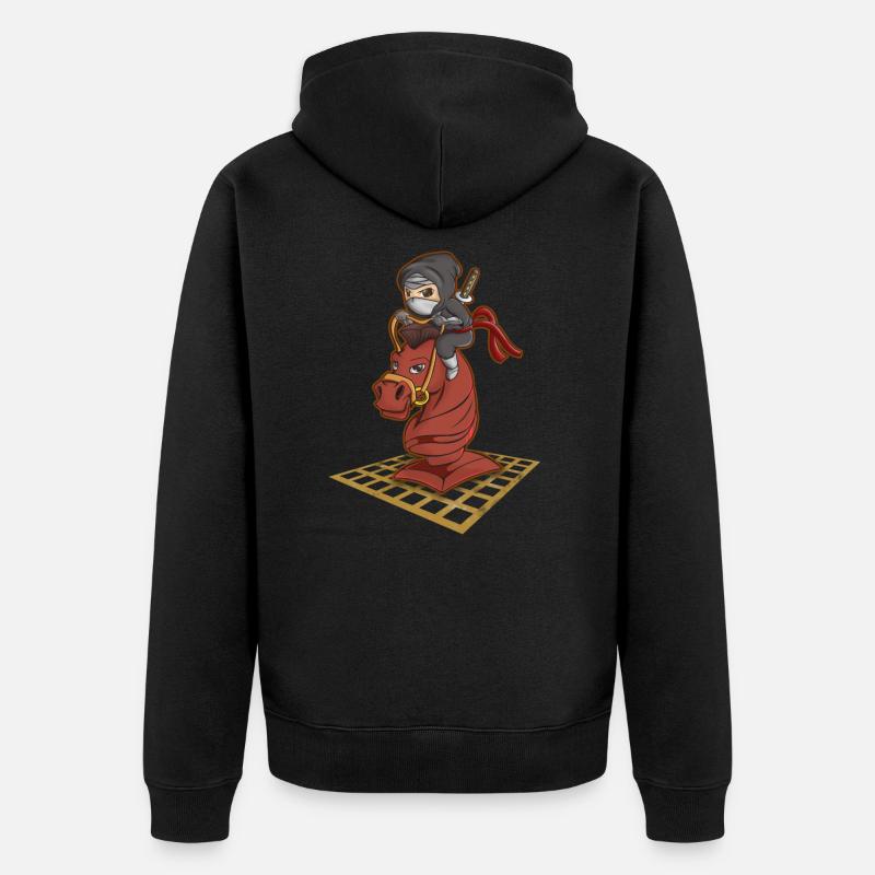 Échecs - Veste à capuche bio Premium Unisexe - noir