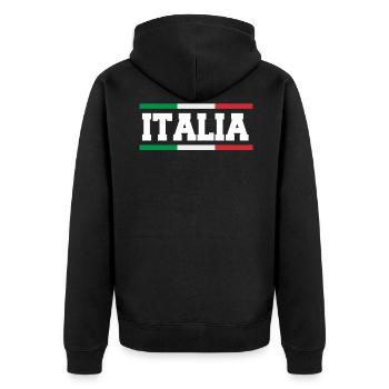 Italian Italy Flag Italia Italian Pride - Unisex Premium Organic Zip Hoodie - black - Back - Nico (187cm)