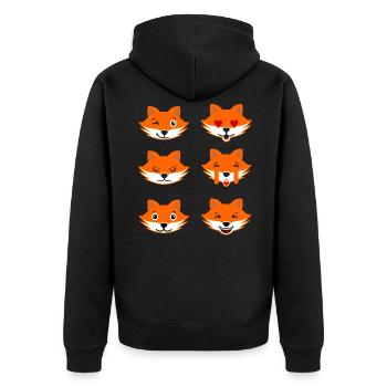 Fox - Unisex Premium Organic Zip Hoodie - black - Back - Nico (187cm)