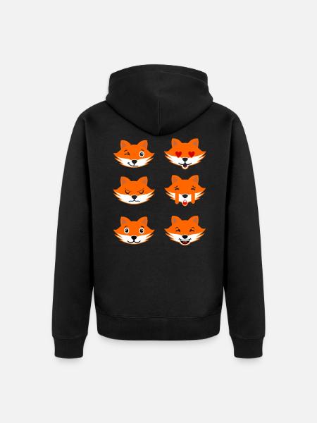 Fox - Unisex Premium Organic Zip Hoodie - black