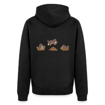 Saut de taupe - Veste à capuche bio Premium Unisexe - noir - Dos - Nico (187cm)