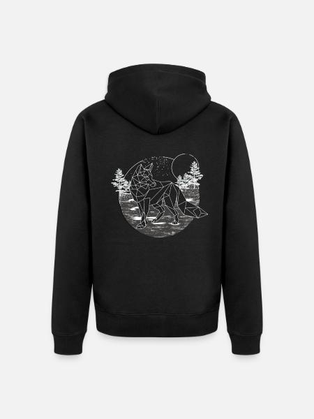 Fuchs Nature Mountains - Unisex Premium Organic Zip Hoodie - black