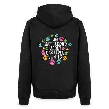 Tibet terrier machen Leben bunter Hund - Unisex Premium Bio Zip Hoodie - Schwarz - Hinten - Nico (187cm)