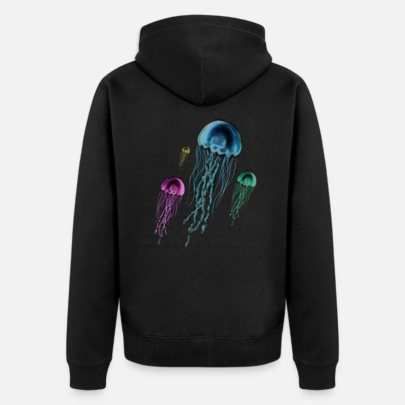 Méduse - Veste à capuche bio Premium Unisexe - noir