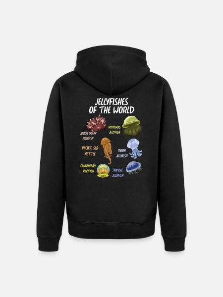 Jellyfish - Unisex Premium Organic Zip Hoodie - black