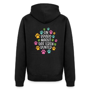 Briard machen Leben bunter Hund - Unisex Premium Bio Zip Hoodie - Schwarz - Hinten - Nico (187cm)