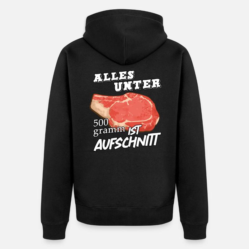 Fleisch - Unisex Premium Bio Zip Hoodie - Schwarz