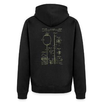 Lustiger Pickleball Badminton Federball - Unisex Premium Bio Zip Hoodie - Schwarz - Hinten - Nico (187cm)