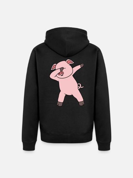 Dabing pig - Unisex Premium Organic Zip Hoodie - black