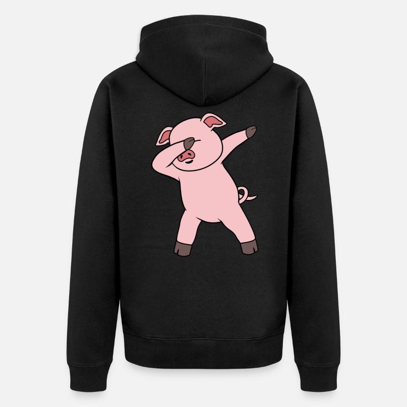 Dabing pig - Unisex Premium Organic Zip Hoodie - black