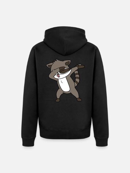 Raccoon - Unisex Premium Organic Zip Hoodie - black