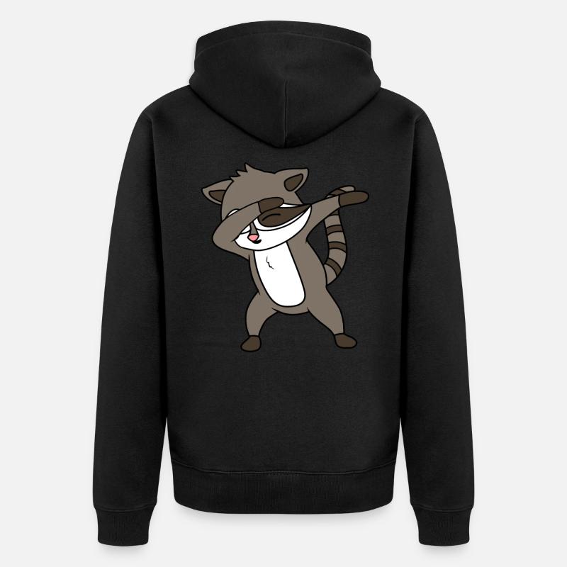 Waschbär - Unisex Premium Bio Zip Hoodie - Schwarz