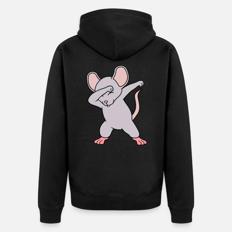 Maus - Unisex Premium Bio Zip Hoodie - Schwarz