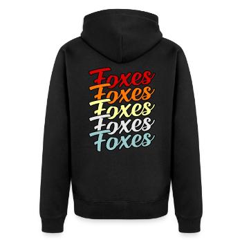 Fox - Unisex Premium Organic Zip Hoodie - black - Back - Nico (187cm)