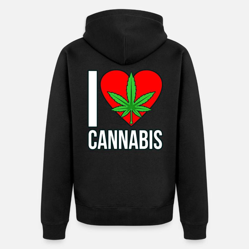 Cannabis - Unisex Premium Bio Zip Hoodie - Schwarz