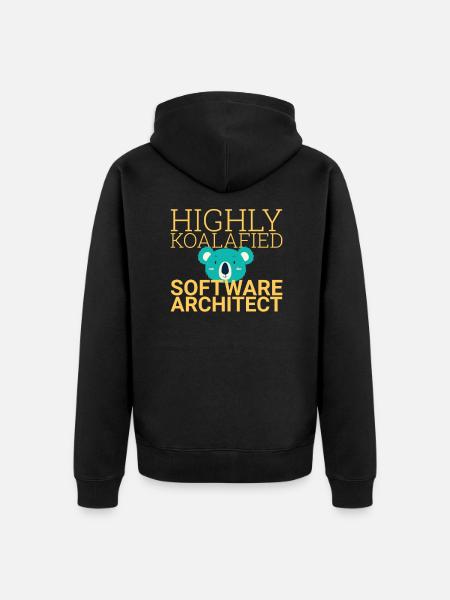 Software Architect Koalafied|Software Architektur - Unisex Premium Bio Zip Hoodie - Schwarz