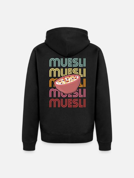 Muesli - Unisex Premium Organic Zip Hoodie - black