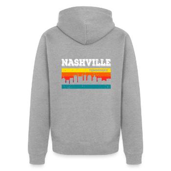 Nashville, Tennessee - Unisex Premium Bio Zip Hoodie - Grau meliert - Hinten - Nico (187cm)