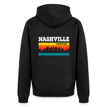 Nashville (Tennessee) - Veste à capuche bio Premium Unisexe - noir - Dos - Nico (187cm)