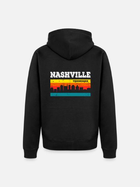 Nashville, Tennessee - Unisex Premium Organic Zip Hoodie - black