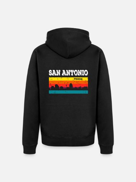 San Antonio Texas - Unisex Premium Organic Zip Hoodie - black