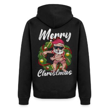 Cadeaux de Noël Enfants - Veste à capuche bio Premium Unisexe - noir - Dos - Nico (187cm)