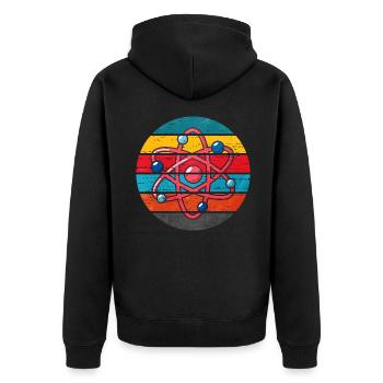 Wissenschaft - Unisex Premium Bio Zip Hoodie - Schwarz - Hinten - Nico (187cm)