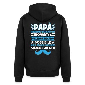 Festa Del Papà miglior Papà del mondo Padre Regalo - Unisex Premium Bio Zip Hoodie - Schwarz - Hinten - Nico (187cm)