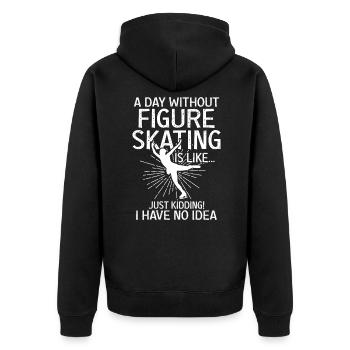 Figure skating - Unisex Premium Organic Zip Hoodie - black - Back - Nico (187cm)