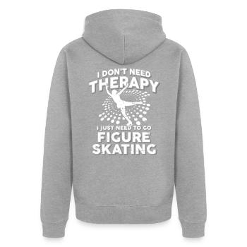 Eiskunstlauf - Unisex Premium Bio Zip Hoodie - Grau meliert - Hinten - Nico (187cm)