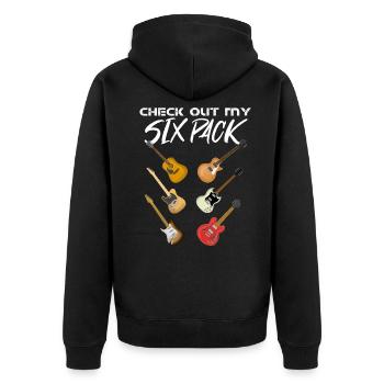 Guitar - Unisex Premium Organic Zip Hoodie - black - Back - Nico (187cm)