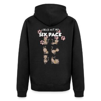 Chat de yoga - Veste à capuche bio Premium Unisexe - noir - Dos - Nico (187cm)