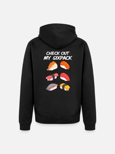 Six-pack sushi - Unisex Premium Organic Zip Hoodie - black