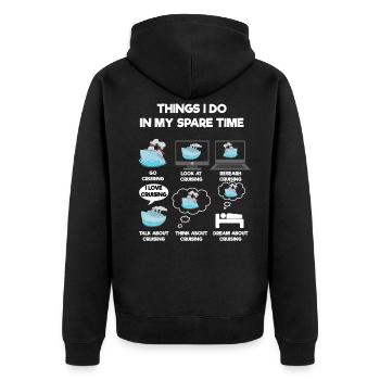 Cruise - Unisex Premium Organic Zip Hoodie - black - Back - Nico (187cm)