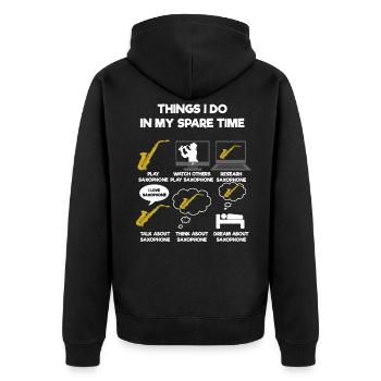 Saxophone - Veste à capuche bio Premium Unisexe - noir - Dos - Nico (187cm)
