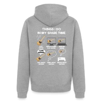 Guitare - Veste à capuche bio Premium Unisexe - gris chiné - Dos - Nico (187cm)
