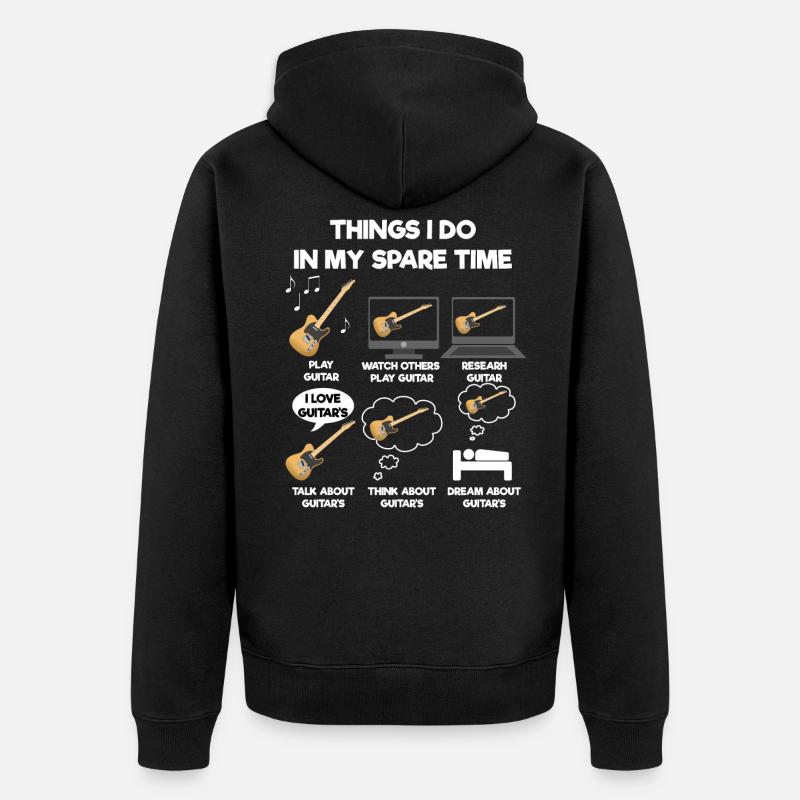 Guitar - Unisex Premium Organic Zip Hoodie - black