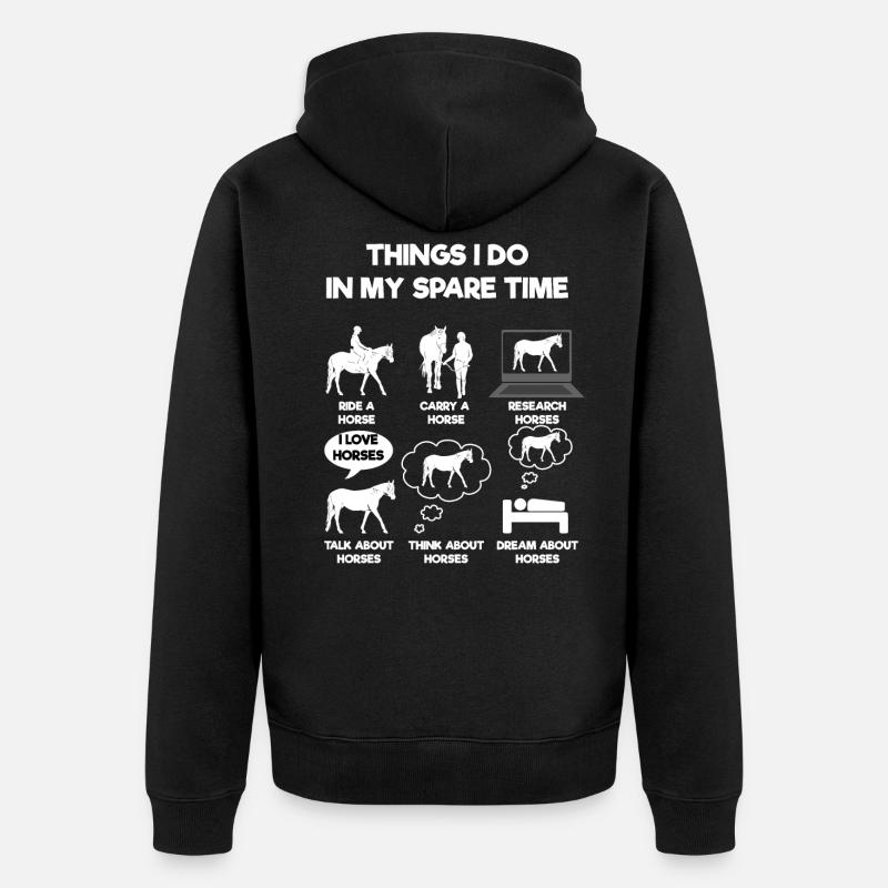 Pferd - Unisex Premium Bio Zip Hoodie - Schwarz