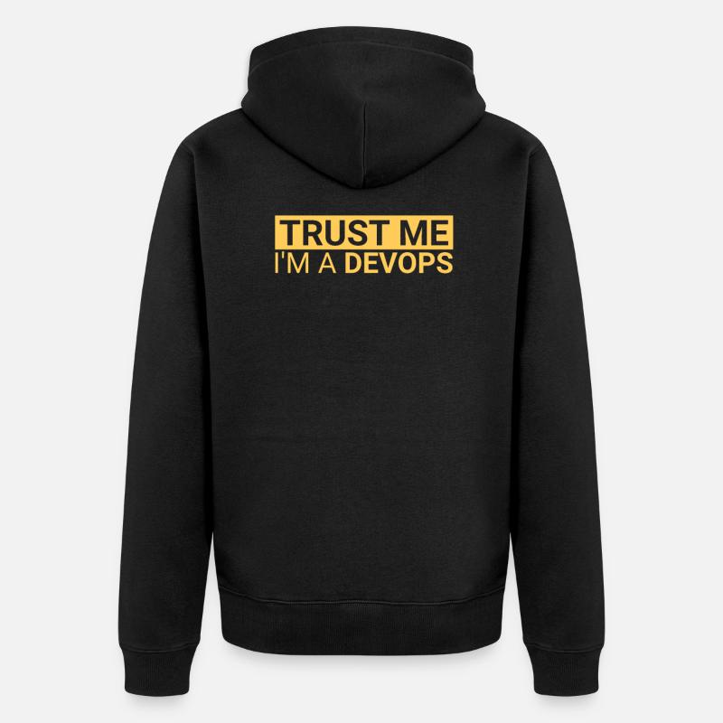 DevOps Trust | Software Development" - Unisex Premium Organic Zip Hoodie - black